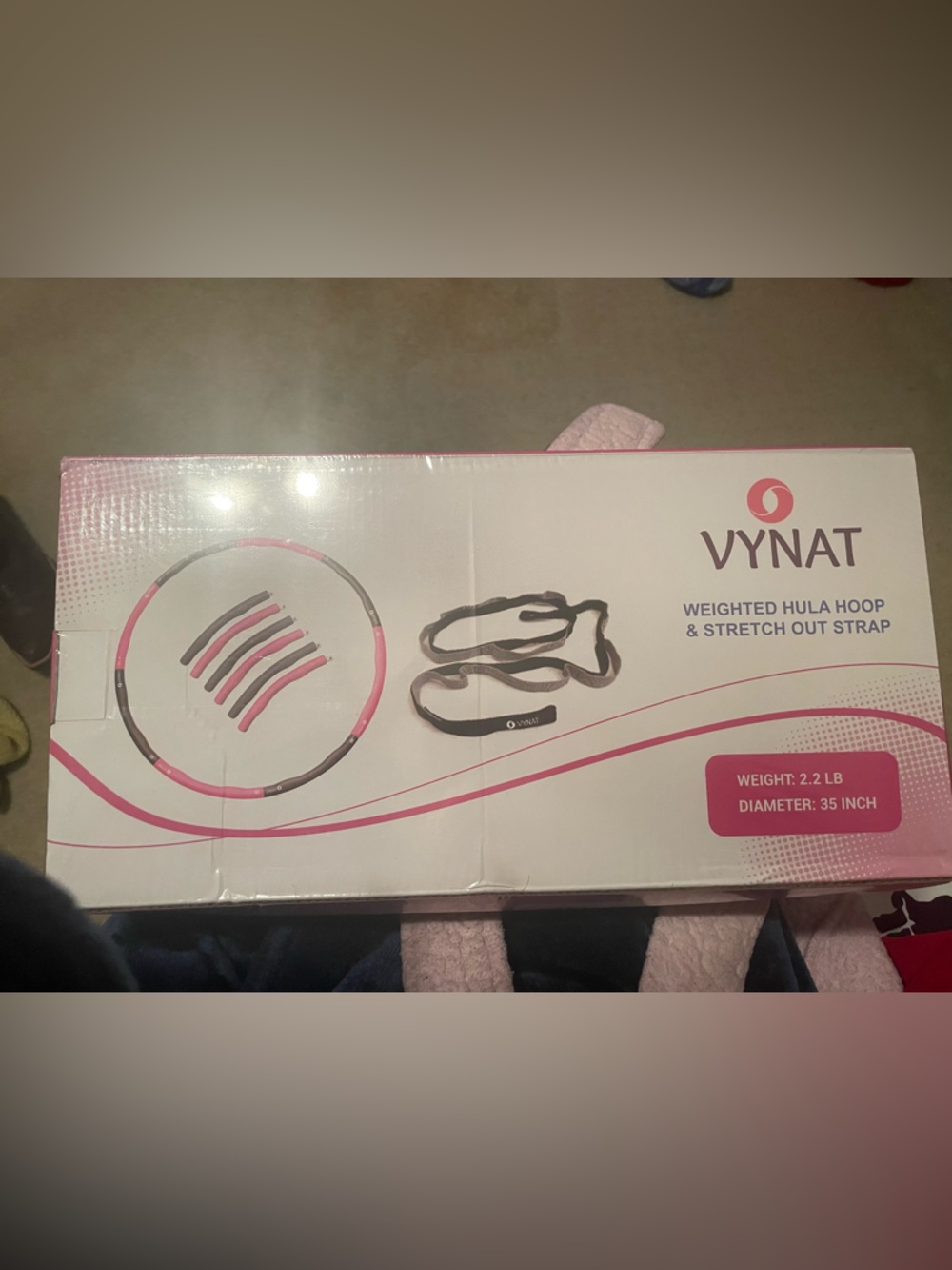 VYNAT Weighted Hula Hoop & Stretch Out Strap - Pink/Black